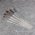 Transparent rod paint brush six brushes a set